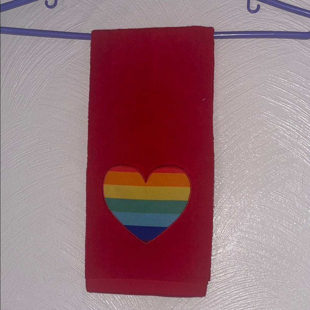 Kohl’s Red Towel with Rainbow Heart